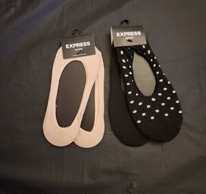 Express Black and Cream No-Show Socks Set